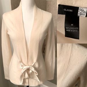Saks Fifth Avenue 100% Cashmere Sweater with Tie